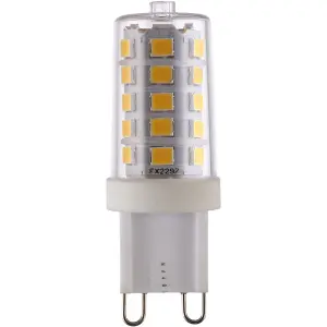 Clear & White 3.7W G9 SMD LED Light Bulb - Dimmable Cool White - 470lm 4000k