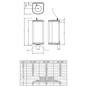 Heatrae Sadia Hotflo 80 Litre 3 kW Vertical Water Heater 7700780