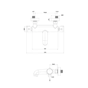 Wall Mounted Thermostatic Bath Shower Mixer Tap - Chrome Brass