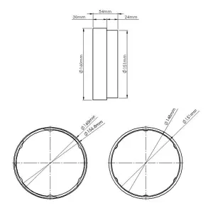 SPARES2GO Vent Hose Connector Adaptor Threaded Duct Pipe Outlet Ring (6" / 152mm)