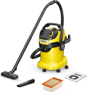 Karcher 16283020 Wet & Dry Vacuum Cleaner WD 5, Blower Function, Power: 1100W, Plastic Container: 25 L, Suction Hose: 2.2 M, Incl. Floor And Crevice