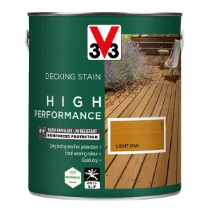 V33 High performance Light Oak Satin Quick dry Decking Stain, 2.5L