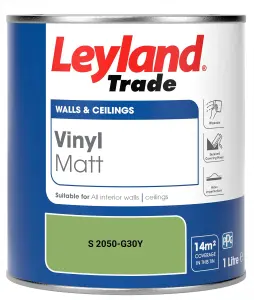 Leyland Trade Vinyl Matt Walls & Ceilings Emulsion Paint (S 2050-G30Y) 1L