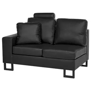 Corner Sofa STOCKHOLM Black Leather Right Hand