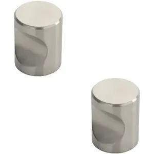 2x Cylindrical Cupboard Door Knob 30mm Diameter Stainless Steel Cabinet Handle