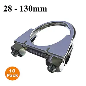 10 x Universal U Bolt Clamps/Heavy Duty Exhaust Clamp/TV Sky Aerial Pipe (80mm)