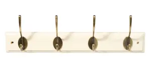 White Brass effect Hook rail (H)15mm