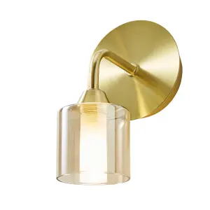 Litecraft Sylvia 1 Light Bathroom Wall Light - Satin Brass