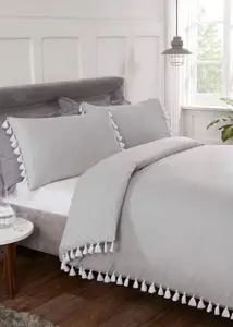 Tassel Polycotton Duvet Set With Pillowcase