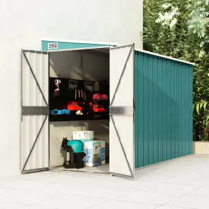 vidaXL Wall-mounted Garden Shed Green 118x288x178 cm Galvanised Steel