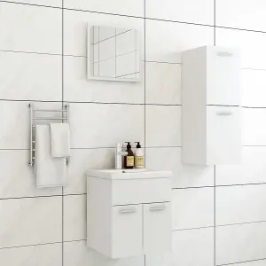 Berkfield Bathroom Furniture Set White Engineered Wood