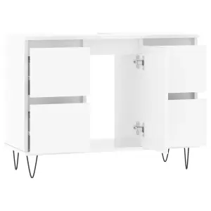 Berkfield Bathroom Cabinet High Gloss White 80x33x60 cm Engineered Wood