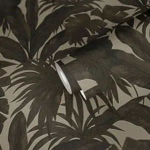 Versace Giungla Palm Leaves Wallpaper - Black and Gold - 96240-1 - 10m x 70cm