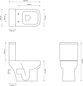 Cooke & Lewis Fabienne Alpine white Close-coupled Toilet with White urea seat Soft close seat & Close coupled cistern