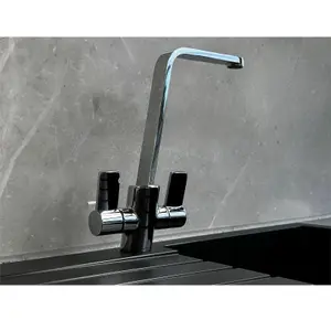 Reginox AMUR Chrome Single Lever Swan Neck Kitchen Mixer Tap