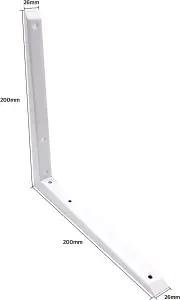 EAI Strong Shelf Bracket Mitre Reinforced Hi-Load Pattern - 200 x 200mm - White - Pack of 2