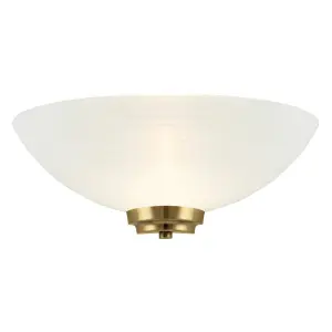 Luminosa Welles 1 Light Indoor Wall Uplighter White, Antique Brass, E27