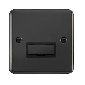 Curved Black Nickel 13A Fused Ingot Connection Unit - Black Trim - SE Home