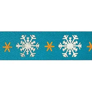 Anniversary House Ribbon Snowflake Cake Decoration Silver/Blue/Yellow (One Size)