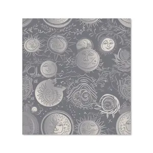 Sun and Moon in Grey Premium Glass Kitchen Splashback W900mm x H650mm