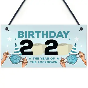 Lockdown Birthday Gift Hanging Plaque Funny Birthday Decoration Keepsake