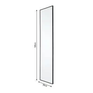 Black Rectangular Wall Mounted Framed Full Length Mirror Dressing Mirror H 120 cm x W 30 cm