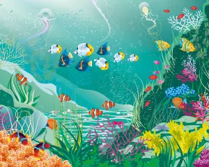 Origin Murals Under The Sea Adventure Green Matt Smooth Paste the Wall Mural 300cm wide x 240cm high