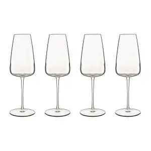 Luigi Bormioli Talismano Clear Round Crystal Dishwasher Safe Prosecco Glasses Set 400ml Pack of 4