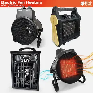 Elixir Gardens BH-30R1 3kw x1 Hammer Round Fan Heater