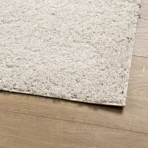 Shaggy Rug PAMPLONA High Pile Modern Cream 160x230 cm