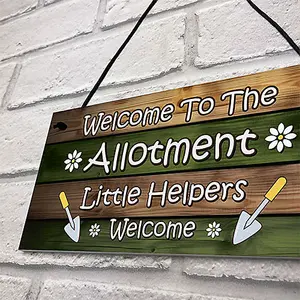 Red Ocean Allotment Sign Hanging Garden Shed Plaque Welcome Sign Gift For Him Her Garden Signs And Plaques