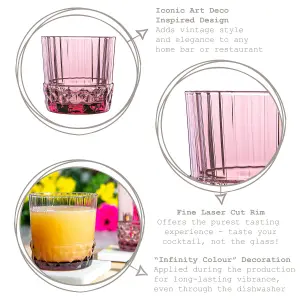 Bormioli Rocco - America '20s Water Glasses - 370ml - Lilac Rose - Pack of 6