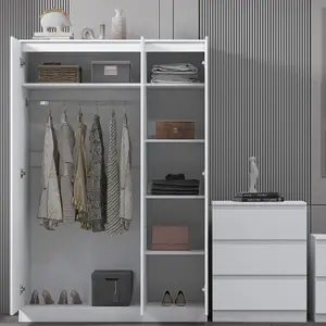 Stora 3 Door Triple Door Wardrobe Matt White