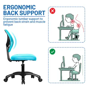 Costway Ergonomic Computer Desk Chair Low-Back Task Study Chairs Office Armless Chair