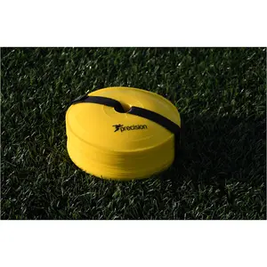 40x YELLOW Near Flat Sports Pitch Markers 8.5 Inch Round Slim Cones & Carry Bag