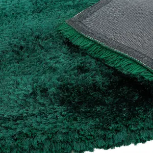 Green Easy to clean Plain Handmade , Luxurious , Modern , Plain , Shaggy , Sparkle Rug for Living Room, Bedroom - 200cm X 300cm