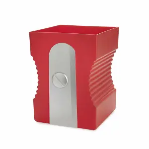 Waste Paper basket, Dust Bin,Home  Office Pencil Sharpener Plastic - Red