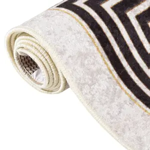 Rug Washable 190x300 cm Light Beige Anti Slip