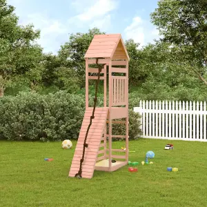 Berkfield Playhouse with Climbing Wall Solid Wood Douglas