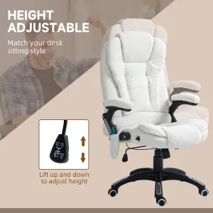 Vinsetto Office Chair w/ Heating Massage Points Relaxing Reclining White