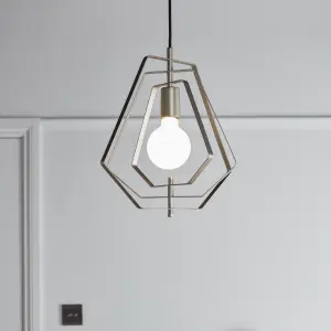 GoodHome Nedoki Silver effect Pendant ceiling light, (Dia)350mm