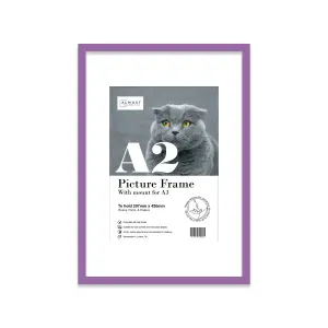 A2 Purple Picture Frame With Mount for A3 (29.7 x 42cm - 11.7 x 16.5in) Poster, Photo, Artwork, or Print.