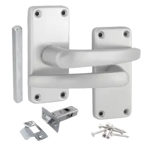 Aluminium Latch Handles Straight Lever Door Handle Pack Satin Silver