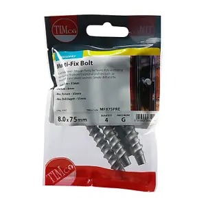 TIMCO Multi-Fix Bolts Hex Head Exterior Silver - 8.0 x 75