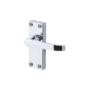 Colours Arsk Polished Chrome effect Steel Straight Latch Door handle (L)101mm