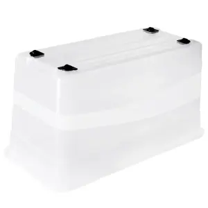 Keeeper Crystal Box 83 Litre with Lid and Caster Wheels - Transparent