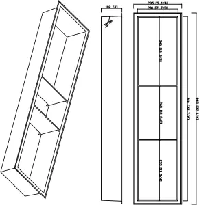 Thermopanel 304 Stainless Steel Recess Shower Niche Shelved - White (204x915x103mm)