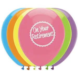 Creative Party On Your Retirement Printed Balloons (Pack of 6) Multicoloured (One Size)