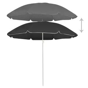 Berkfield Outdoor Parasol  with Steel Pole Anthracite 180 cm