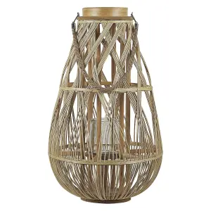 Beliani Rustic Lantern TONGA Wood Natural